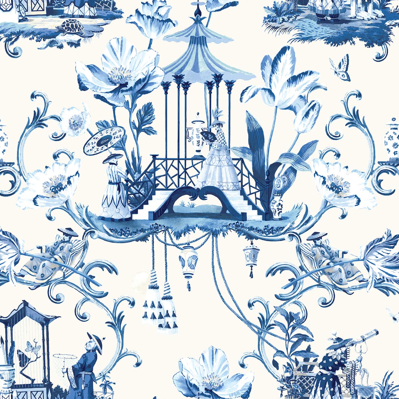 Harrison Howard East of the Moon Delft Peel & Stick Wallpaper